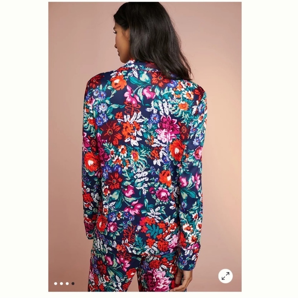 Anthropologie Floreat Pajama Set 2 piece XSmall Floral Colorful Top & Pants Boho - Picture 4 of 13